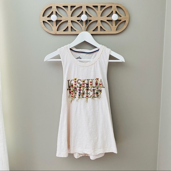 Pilcro by Anthro. Joshua Tree Twist-Back Tank Top Cream Sz Small - Picture 1 of 11